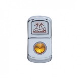 Chrome Plastic "Sleeper Light" Rocker Switch Cover W/ Diamond - Amber