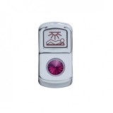 Chrome Plastic "Sleeper Light" Rocker Switch Cover W/ Diamond - Purple