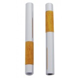 (2/Card) Chrome /Walnut Tube Door Luck