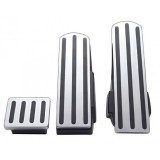 (3/Box) Chrome Aluminum Kenworth Pedal Set W/ Rubber Insert - Black