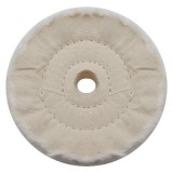 (Pack) 3" White Spiral & Concentric Sewed Muslin Wheel - 40 Ply. & 5/8" Arbor