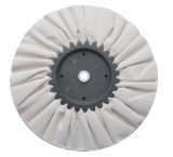 8" White Treated Airway Buff - 16 Ply, 3/4" Arbor