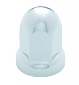 Chrome 33Mm X 2 7/16" Plastic Standard Push-On Nut Cover W/ Flange