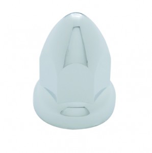 Chrome Plastic 33Mm X 2 3/8" Bullet Push-On Nut Cover W/ Flange