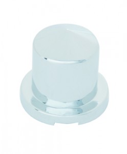 Chrome Plastic 11/16" X 1 1/4" Pointed Round Push-On Nut Cover For Hex Head Bolts