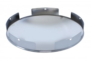 Chrome 5 Even Notch Front Dome Hub Cap - 1" Lip