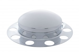 Chrome Front 3Pc. Axle Cover W/ Dome Hub Cap - Steel Ring
