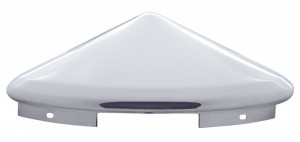 Chrome 1" Lip 5 Even Notch Front Pointed Hub Cap