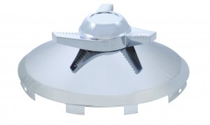 Chrome Universal Front Hub Cap With 3 Bar Right Swing Style Spinner - 7/16" Lip