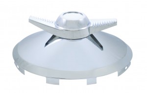 Chrome Universal Front Hub Cap With 2 Bar Style Spinner - 7/16" Lip