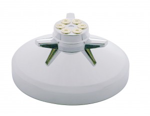 Chrome 8" Rear Hub Cap W/ Gun Cylinder Spinner