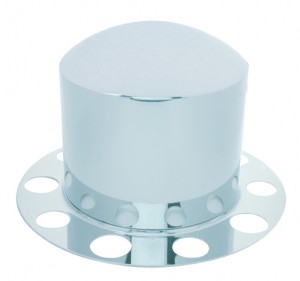 Chrome Rear 2Pc. Axle Cover - Steel Ring