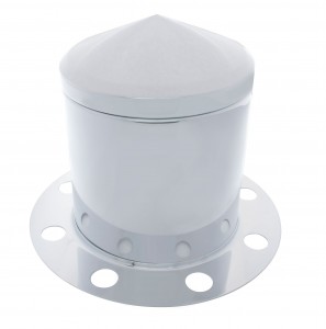 Chrome Pointed Rear 3Pc. Axle Cover - 8 Holes Uni-Mount Ring