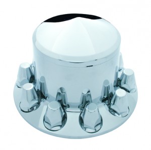 Chrome Plastic Rear Axle Cover W/ Removable Hub Cap - 33Mm Thread-On Nut Cover - Pointed