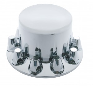 Chrome Plastic Rear Axle Cover W/ Removable Hub Cap - 33Mm Thread-On Nut Cover
