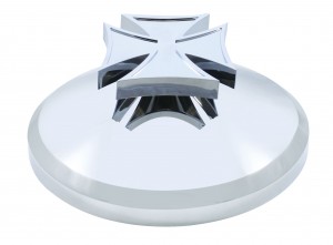 Chrome Plastic Rear Axle Cover Hub Cap W/ Iron Cross Spinner