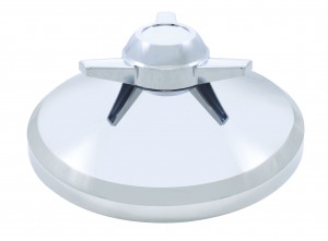 Chrome Plastic Rear Axle Cover Hub Cap W/ 3 Bar Straight Spinner
