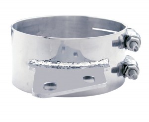 Stainless Steel 6" Butt Joint Exhaust Clamp W/ Angled Bracket