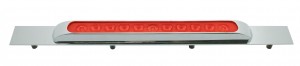 Chrome Top Mud Flap Plate W/ 11 Red Led 17" Light Bar W/ Bezel - Red Lens