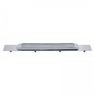 Chrome Top Mud Flap Plate W/ 11 Amber Led 17" Light Bar W/ Bezel - Clear Lens