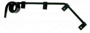 (2/Bulk) Black Angled 0.64" Square Spring Steel Arm Mud Flap Hanger - 3 Coils
