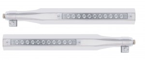 (2/Bulk) Stainless Steel Deluxe Quarter Fender Bracket W/ 11 Red Led 17" Light Bar - Clear Lens