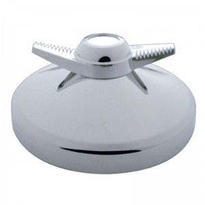 Chrome 8" Rear Hub Cap W/ 2 Bar Spinner