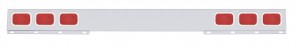 Stainless Steel 94" Long 1 Piece Rear Light Bar W/ 6 Rectangular Lights W/ Stainless Steel Bezel