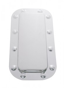 (Set/Card) Stainless Steel Peterbilt Vent  Door Cover And Dimpled Trim Set - Plain