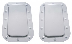 (Set/Card) Stainless Steel Kenworth Vent Door Cover And Dimpled Trim Set- Plain