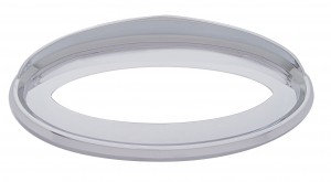 Chrome Plastic "Unibilt" Emblem Bezel W/ Visor - Peterbilt