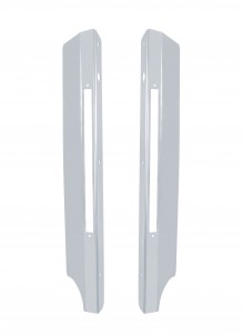 (2/Box) Stainless Steel Peterbilt 379 Side Grill Deflector W/ 2 Led Light Bar Cutout