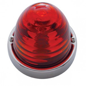 Incandescent Large Glass Marker Light W/ 1157 Bulb - Dark Amber Beehive Lens