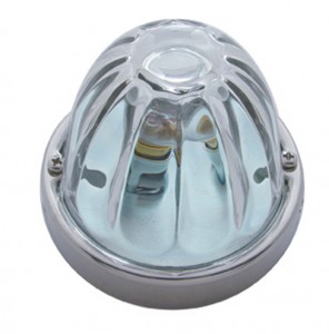 Incandescent Large Glass Marker Light W/ 1157 Bulb - Clear Watermelon Lens