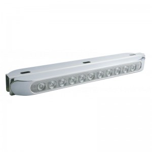 Stainless Steel Double Face Lt Bracket With Two 11 Led 17 5/16" Lt Bar W/ Bezel - Amber/Clear & Amber/Clear