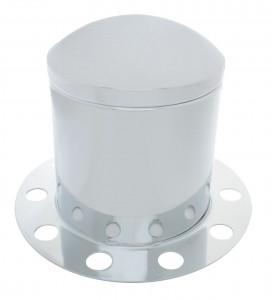Stainless Steel Dome Rear 3Pc. Axle Cover - 10 Holes Uni-Mount Ring