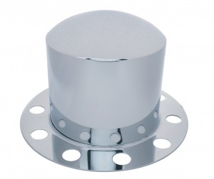 Stainless Steel Dome Rear 2Pc. Axle Cover - 10 Holes Uni-Mount Ring
