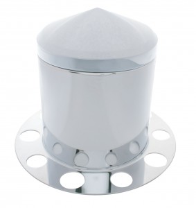 Stainless Steel Pointed Rear 3Pc. Axle Cover - Steel Ring