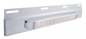 Stainless Steel Top Plate W/ 11 Amber Led 17" Light Bar W/ Bezel - Claer Lens