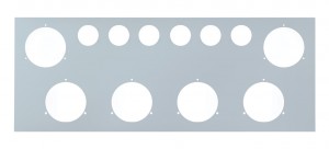 430 Stainless Steel Rear Center Light Panel W/ Six 4" Light Cutout & Six 2" Light Cutouts