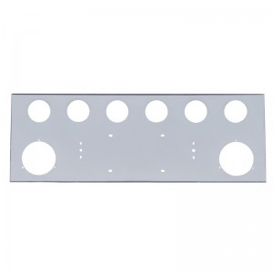 Stainless Steel Rear Center Light Panel W/ Two 4" & Six 2 1/2" Light Cutout