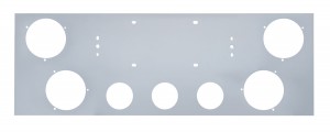 Stainless Steel Rear Center Light Panel W/ Four 4