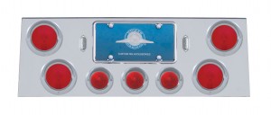 Stainless Steel Rear Panel W/4+3 Round Lights W/ Visor