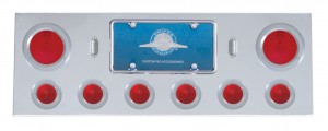 Stainless Steel Rear Light Panel Assembly W/ Stainless Steel Rim