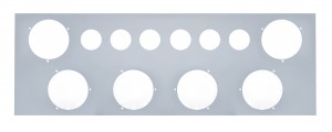 Stainless Steel Rear Center Light Panel W/ Six 4" Light Cutout & Six 2" Light Cutouts