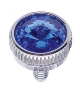 Chrome 5Mm C.B. Mounting Bolt W/ Diam0Nd - Blue