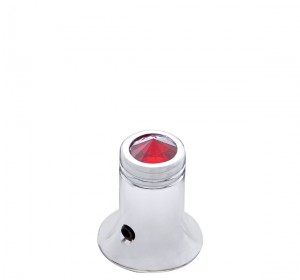 Chrome C.B. Channel Knob W/ Diamond - Red