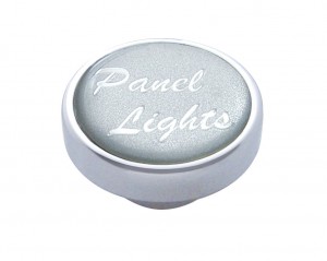 Chrome Dash Knob W/ Glossy "Panel Lights" Sticker - Silver