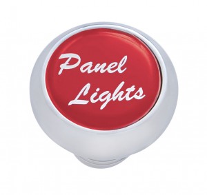 Chrome Deluxe Dash Knob W/ Glossy "Panel Lights" Sticker - Red