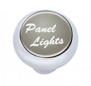 Chrome Deluxe Dash Knob W/ Glossy "Panel Lights" Sticker - Silver